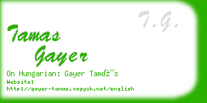 tamas gayer business card